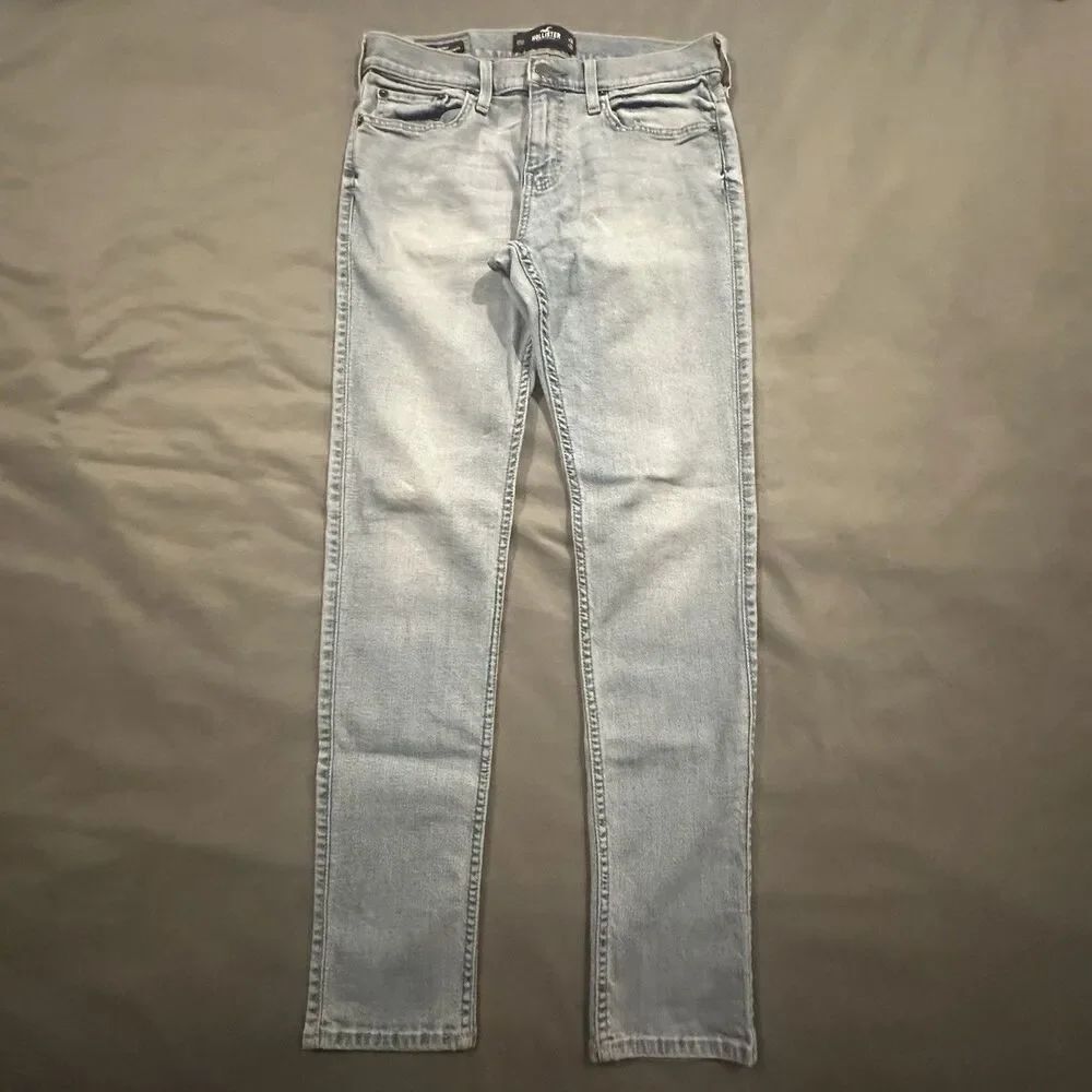 Hollister Jeans Mens 31x32 Advanced Stretch Light Wash Blue Denim Skater